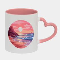 Caneca Love Coração Rosa 325ml PRAIA MAR ARTE ROSA