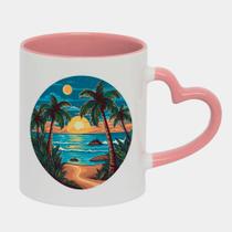 Caneca Love Coração Rosa 325ml PRAIA SOL MAR ARTE