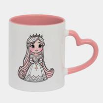 Caneca Love Coração Rosa 325ml RAPUNZEL PRINCESA FOFINHA