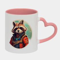Caneca Love Coração Rosa 325ml ROCKET RACCOON ARTE CIRCULO