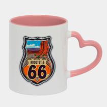 Caneca Love Coração Rosa 325ml ROUTE 66 ARTE LOGO