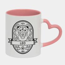 Caneca Love Coração Rosa 325ml SIGNO LEAO SIMBOLO MISTICO ARTE