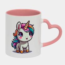 Caneca Love Coração Rosa 325ml UNICORNIO DESENHO FOFO