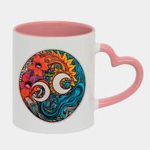 Caneca Love Coração Rosa 325ml YIN YANG SOL LUA ARTE