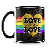 Caneca Love is Love - Caneca Personalizada com Tema LGBT e Cores do Arco-Íris