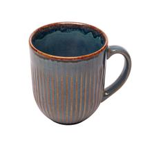 Caneca Lyor Linear de Cerâmica Azul 380ml