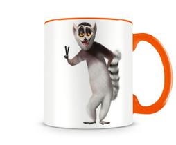 Caneca Madagascar Rei Julien e Maurice Orange Caneca Madagascar Rei Julien e Maurice Orange