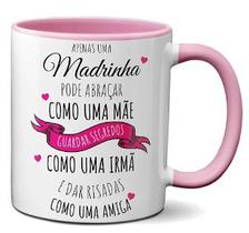 Caneca madrinha alça rosa 325ml