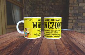 Caneca Mãezonas Porcelana Alça e interior cores diversas fornecedor M&M Presentes Personalizados