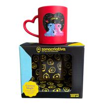 Caneca Magic Stitch/Angel Coração Disney 300ml ZonaCriativa
