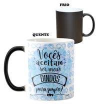 Caneca Mágica Convite Criativo Vocês Aceitam Ser Meus Dindos