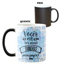 Caneca Mágica Convite Criativo Vocês Aceitam Ser Meus Dindos - Do Luz Presentes