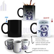 Caneca Mágica Divertida Urso Panda Com Café Sem Café Cerâmica