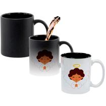 Caneca Mágica Fosca Interna Preta Muda de Cor 325ml Anjo Nossa Senhora Aparecida Caneca Mágica Fosca Interna Preta Muda de Cor 325ml Anjo Nossa Senhora Aparecida