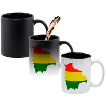Caneca Mágica Fosca Interna Preta Muda de Cor 325ml BOLIVIA MAPA Caneca Mágica Fosca Interna Preta Muda de Cor 325ml BOLIVIA MAPA