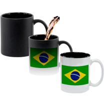 Caneca Mágica Fosca Interna Preta Muda de Cor 325ml BRASIL BANDEIRA Caneca Mágica Fosca Interna Preta Muda de Cor 325ml BRASIL BANDEIRA