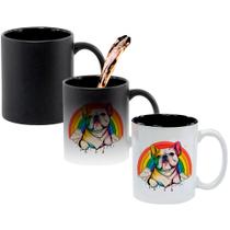 Caneca Mágica Fosca Interna Preta Muda de Cor 325ml BULLDOG LGBT ARCO IRIS FOFO Caneca Mágica Fosca Interna Preta Muda de Cor 325ml BULLDOG LGBT ARCO IRIS FOFO