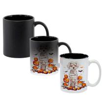 Caneca Mágica Fosca Interna Preta Muda de Cor 325ml CACHORRO DOG FOFO HALLOWEEN MUMIA 13