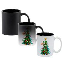 Caneca Mágica Fosca Interna Preta Muda de Cor 325ml CACHORRO DOG NATAL ARVORE 1