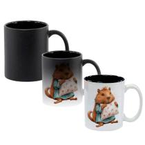 Caneca Mágica Fosca Interna Preta Muda de Cor 325ml CAPIVARA MENINA DORMIR 4