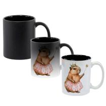 Caneca Mágica Fosca Interna Preta Muda de Cor 325ml CAPIVARA MENINA FADA PRINCESA 2 Caneca Mágica Fosca Interna Preta Muda de Cor 325ml CAPIVARA MENINA FADA PRINCESA 2