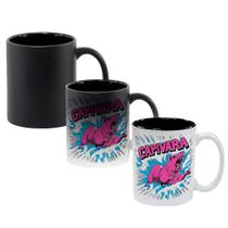 Caneca Mágica Fosca Interna Preta Muda de Cor 325ml CAPIVARA ROSA AZUL Caneca Mágica Fosca Interna Preta Muda de Cor 325ml CAPIVARA ROSA AZUL