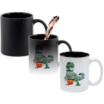 Caneca Mágica Fosca Interna Preta Muda de Cor 325ml Dino Mumia Verde Rex Dinossauro Caneca Mágica Fosca Interna Preta Muda de Cor 325ml Dino Mumia Verde Rex Dinossauro