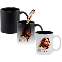 Caneca Mágica Fosca Interna Preta Muda de Cor 325ml Jesus Cristo Igreja 6