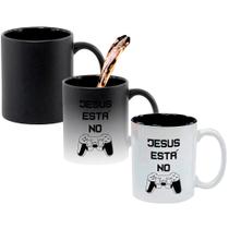 Caneca Mágica Fosca Interna Preta Muda de Cor 325ml JESUS NO CONTROLE Caneca Mágica Fosca Interna Preta Muda de Cor 325ml JESUS NO CONTROLE