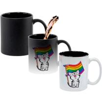 Caneca Mágica Fosca Interna Preta Muda de Cor 325ml LGBT GATINHO BANDEIRA ORGULHO Caneca Mágica Fosca Interna Preta Muda de Cor 325ml LGBT GATINHO BANDEIRA ORGULHO