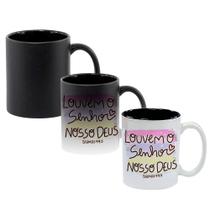 Caneca Mágica Fosca Interna Preta Muda de Cor 325ml LOUVEM O SENHOR NOSSO DEUS Caneca Mágica Fosca Interna Preta Muda de Cor 325ml LOUVEM O SENHOR NOSSO DEUS