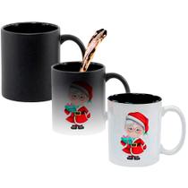 Caneca Mágica Fosca Interna Preta Muda de Cor 325ml MAMAE NOEL NATAL PRESENTE