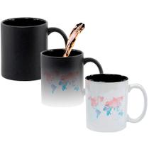Caneca Mágica Fosca Interna Preta Muda de Cor 325ml MAPA MUNDi TIE DYE COLORIDO Caneca Mágica Fosca Interna Preta Muda de Cor 325ml MAPA MUNDi TIE DYE COLORIDO