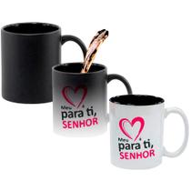 Caneca Mágica Fosca Interna Preta Muda de Cor 325ml MEU CORACAO PARA TI SENHOR