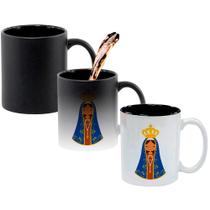 Caneca Mágica Fosca Interna Preta Muda de Cor 325ml Nossa Senhora Aparecida Azul Caneca Mágica Fosca Interna Preta Muda de Cor 325ml Nossa Senhora Aparecida Azul