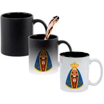 Caneca Mágica Fosca Interna Preta Muda de Cor 325ml Nossa Senhora Aparecida