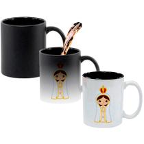 Caneca Mágica Fosca Interna Preta Muda de Cor 325ml Nossa Senhora de Fatima Caneca Mágica Fosca Interna Preta Muda de Cor 325ml Nossa Senhora de Fatima