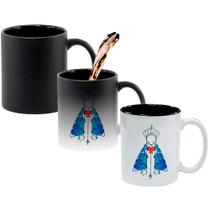 Caneca Mágica Fosca Interna Preta Muda de Cor 325ml NOSSA SENHORA DESENHO AZUL