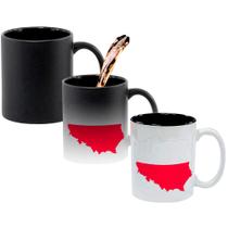 Caneca Mágica Fosca Interna Preta Muda de Cor 325ml POLONIA MAPA Caneca Mágica Fosca Interna Preta Muda de Cor 325ml POLONIA MAPA