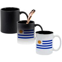 Caneca Mágica Fosca Interna Preta Muda de Cor 325ml Uruguai Bandeira Caneca Mágica Fosca Interna Preta Muda de Cor 325ml Uruguai Bandeira