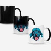 Caneca Mágica Fosca Muda de Cor 325ml CACHORRO BONE AZUL