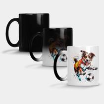 Caneca Mágica Fosca Muda de Cor 325ml CACHORRO FUTEBOL BOLA 10