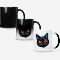 Caneca Mágica Fosca Muda de Cor 325ml GATINHO PRETO AZUL