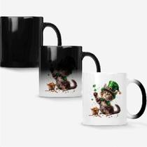 Caneca Mágica Fosca Muda de Cor 325ml GATINHO ST PATRICKS DAY FOFO 11
