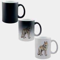 Caneca Mágica Fosca Muda de Cor 325ml LOBO BRANCO DESENHO Caneca Mágica Fosca Muda de Cor 325ml LOBO BRANCO DESENHO