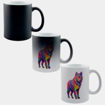 Caneca Mágica Fosca Muda de Cor 325ml LOBO COLORIDO LGBT Caneca Mágica Fosca Muda de Cor 325ml LOBO COLORIDO LGBT