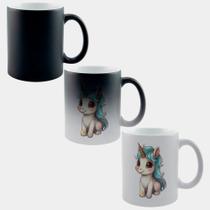 Caneca Mágica Fosca Muda de Cor 325ml UNICORNIO FOFO SENTADO