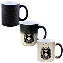 Caneca Mágica Glitter Muda de Cor 325ml ALIEN ET SINAL PAZ SPACE LEGEND