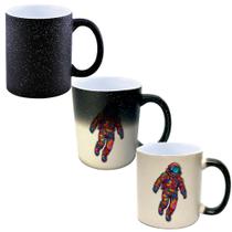 Caneca Mágica Glitter Muda de Cor 325ml ASTRONAUTA CORES NEON