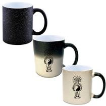 Caneca Mágica Glitter Muda de Cor 325ml BUDA YIN YANG ARVORE